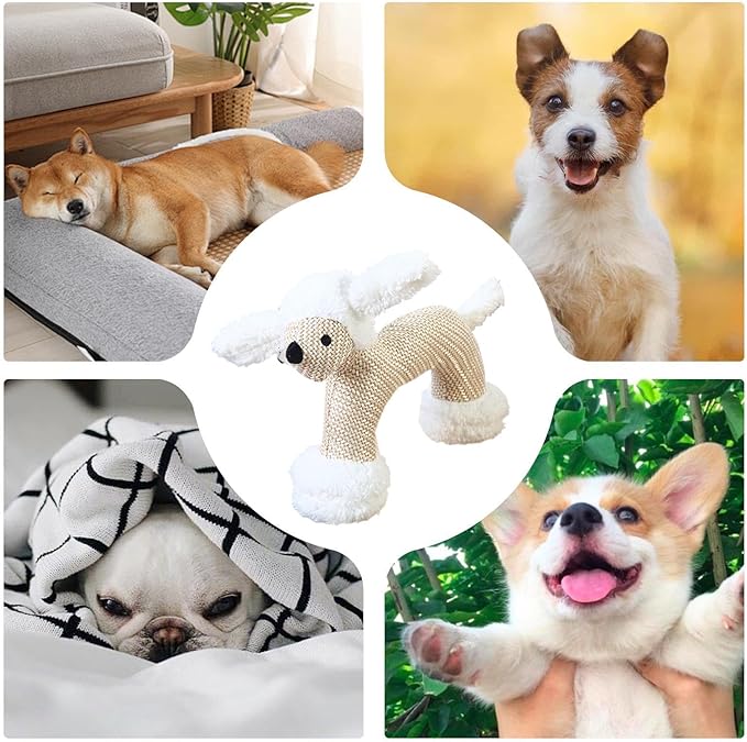 Stuffed Dog Toys - Plush Squeaker, 1 Piece Textile Creature for Canine Engagement, Soft Fabric Doll with Internal Sounder, Pet Supply, Interactive Plaything for Pups, Felines and Animals