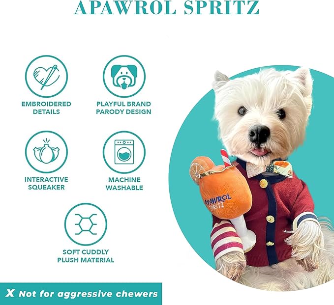 Haute Diggity Dog Apawrol Spritz, Plush Designer Dog Toys with Interactive Squeaker, Stimulating Pet Enrichment, Machine-Washable & Safe Materials for All Breeds, One Size