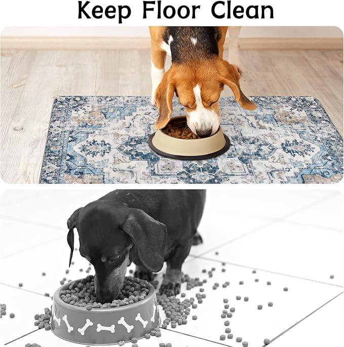 Dog Food Mats for Floors Absorbent, Non-Slip Quick Dry Dog Mat for Food and Water, Cat Pet Food Mat Pet Supplies