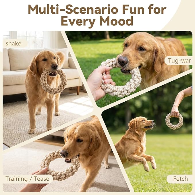 Durable Puppy Chew Toys for Teething, Tough Rope Toys for Small and Medium Dogs, Training Chew Rope, M Size