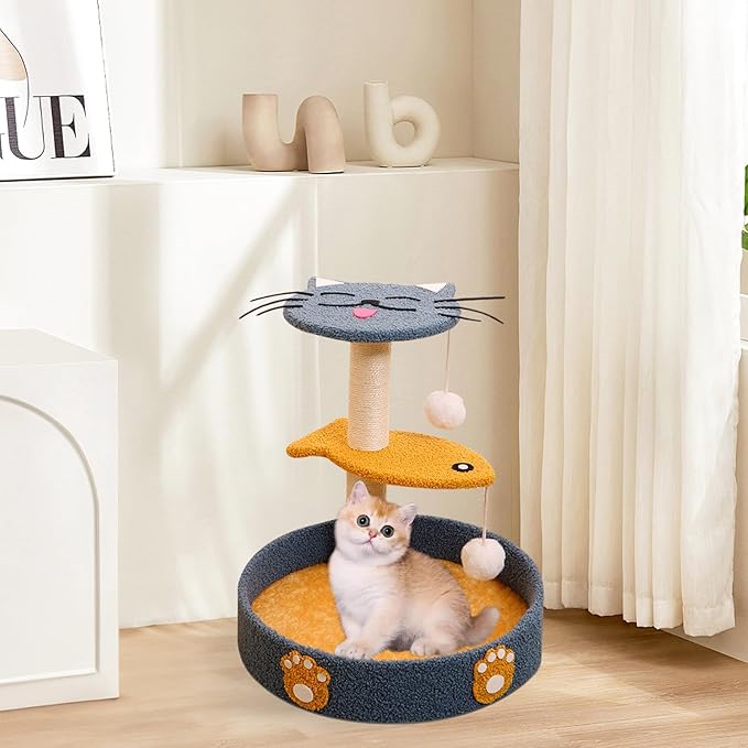 Cat Scratching Posts Cat Tree House Cat Scratching Post Cute Cat Scratcher Cute Scratching Post Cat House in One Blue
