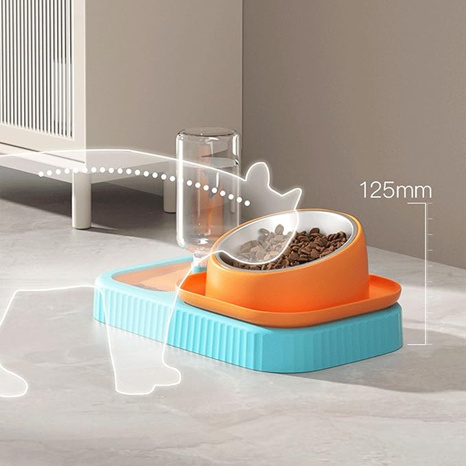 3 in 1 Dog Cat Bowls, Easy to Clean Slow Feeder Bowls, Stainless Steel Food Bowl, Portable Water Dispenser, Multifunctional Pet Feeding Supplies for Indoor Daily Use