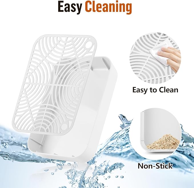 Cat Litter Box Ramp, Litter Box Step Mat with Filter Function for Self-Cleaning Cat Litter Box, Easy to Clean, Cats Pedal Step Stool Ideal for Kitten & Elderly Cats (White)