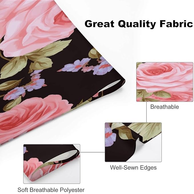 Dog Bandana Spring Pet Scarf Adjustable Triangle Pink Rose Printing Dog Bib Washable Polyester Puppy Bandana for Small Medium Large Dogs Cat Birthday Party Supplies