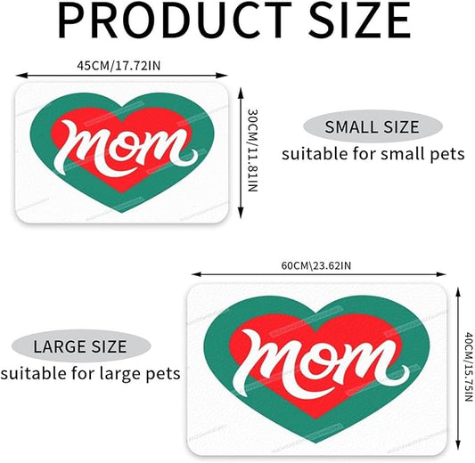 Pet Feeding Mat Absorbent Dog Mat for Food and Water Bowl Dog Accessories Happy Mother's Day Floral Gift for Mom J Pet Supplies Dogs Quick Dry Cat Water Dispenser Mats 24x16In