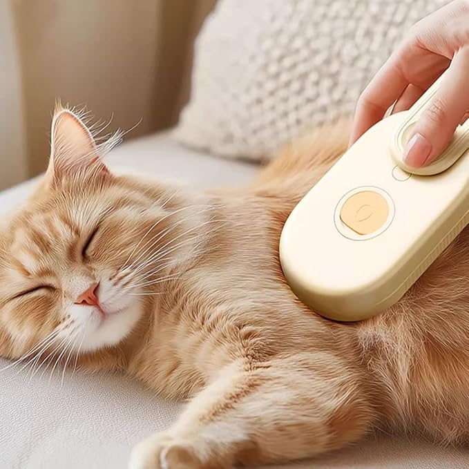 Pet Brush for Cats - Cat Shedding Brush Dog Grooming Supplies - Rechargeable Hair Remover Massage Tools for Cleaning Dematting Undercoat Removal Long Short Small Animals