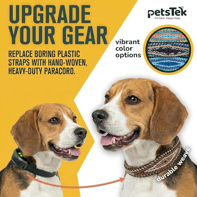 E-Collar Cover - for Medium Dogs with 16-22" Neck Size - Adjustable Nylon Cord, Quick Release Buckle, Heavy Duty Loop Strap Compatible with Dogtra, Educator, SportDog, Garmin, Bousnic, Jugbow (Mojave)
