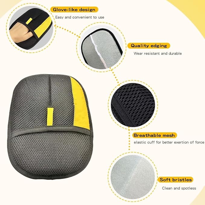 Electrostatic Pet Hair Remover Gloves Manual Style Cat & Dog Hair Removal Gloves for Couch Pet Hair Removal Lint Roller