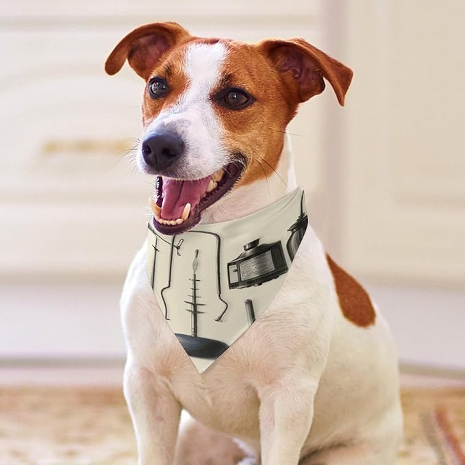 Dog Bandana Spring Pet Scarf Adjustable Triangle Medical Apparatus and Instruments Printing Dog Bib Washable Polyester Puppy Bandana for Small Medium Large Dogs Cat Birthday Party Supplies