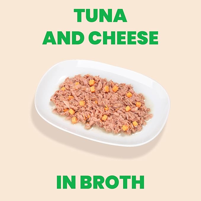 almo nature HQS Natural Wet Cat Food Tuna and Cheese in Broth, Grain-Free, 2.47 oz (Pack of 24)