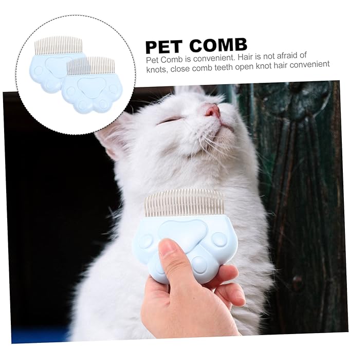 2pcs Cat Grooming Combs Cat Brush for Flea Comb Pet Hair Remover for Dogs