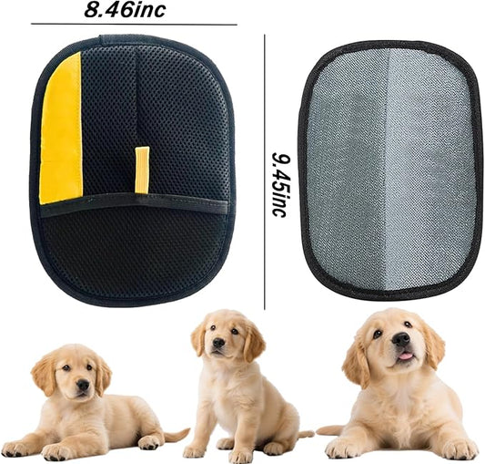 Pet Hair Remover Gloves, 2025 Upgraded Cat Dog Grooming Gloves Pet Hair Remover Electrostatic Gloves, Cat & Dog Reusable Hair Removal Tool for Couch, Furniture, Carpet, Car Seat (Yellow-1pc)