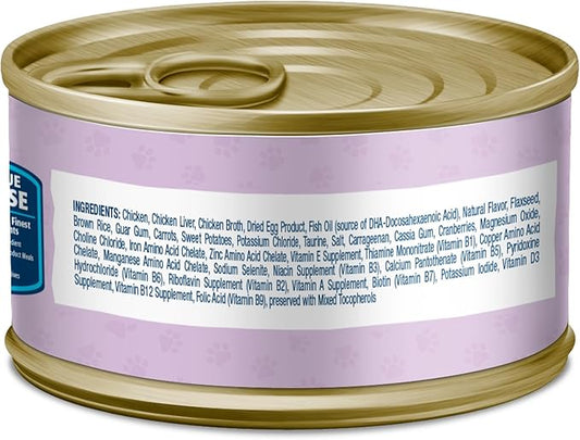 Blue Buffalo Baby Blue Natural Kitten Wet Cat Food, Healthy Growth Formula with DHA, Chicken Recipe Multi-Pack, 3-oz. Cans (6 Count)