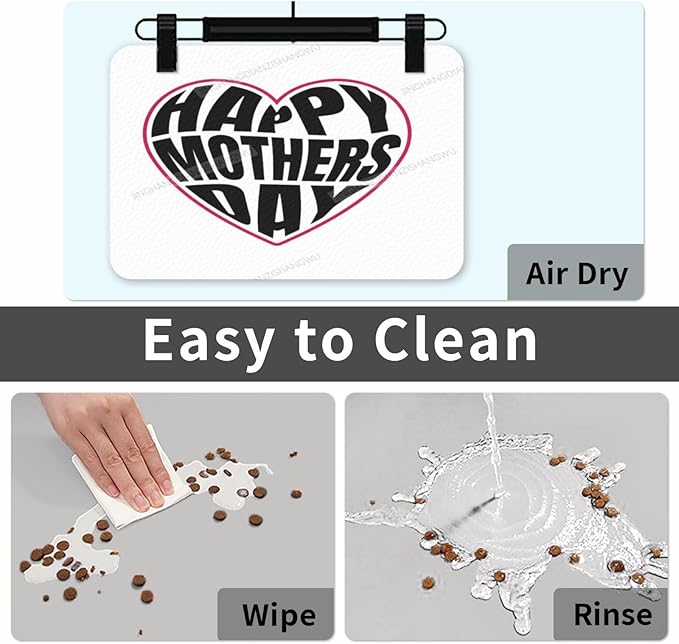 Pet Feeding Mat Absorbent Dog Mat for Food and Water Bowl Dog Accessories Happy Mother's Day Art Gift for Mom Fs Pet Supplies Dogs Quick Dry Cat Water Dispenser Mats 24x16In