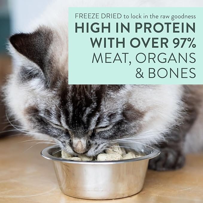 The New Zealand Natural Pet Food Co Meow Freeze Dried Cat Food - Wild Venison Recipe, High Protein Treats, Meals & Toppers, Dry Cat Food, 9.9 oz