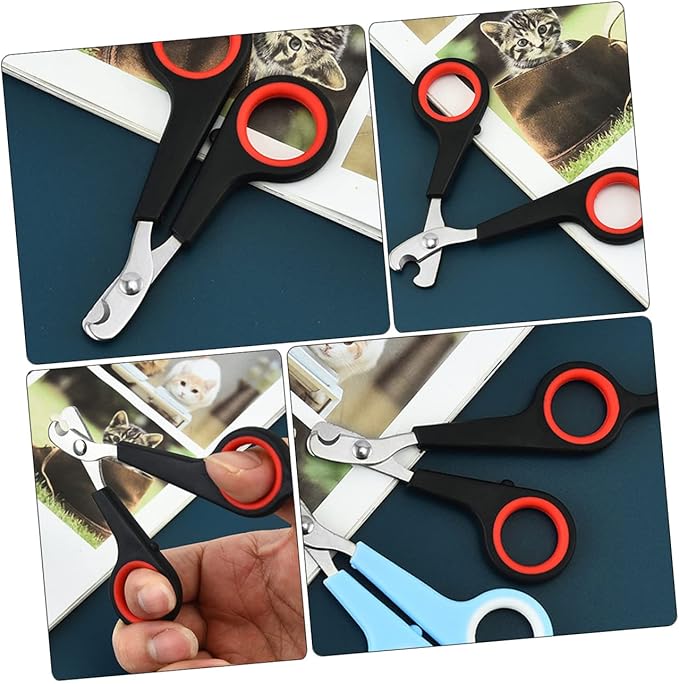 YARNOW 3pcs Ergonomic Stainless Steel Pet Nail Clippers Portable Dog Cat Nail Trimmers for Safe Grooming Non- Handle for Easy Use for Breeds
