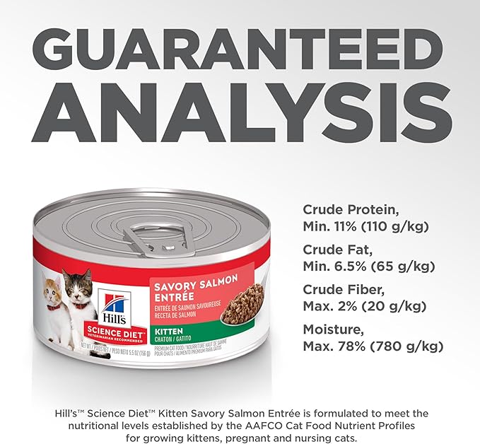 Hill's Science Diet Kitten, Kitten Premium Nutrition, Wet Cat Food, Salmon Minced, 5.5 oz Can, Case of 24