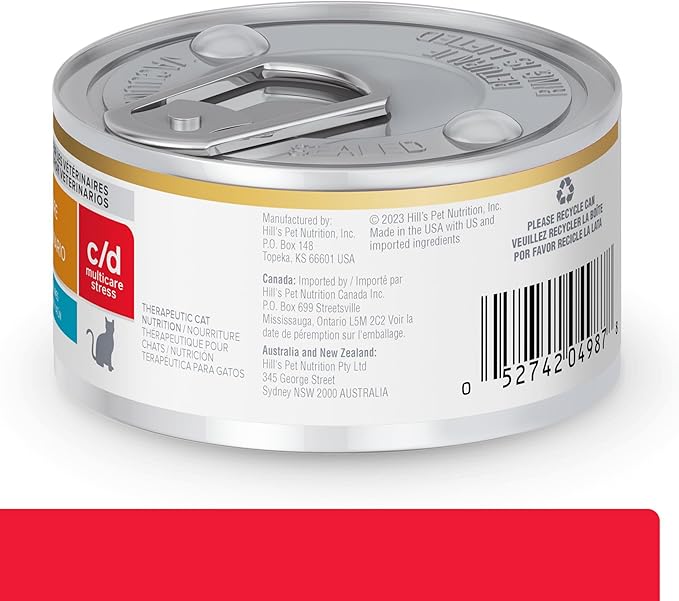 Hill's Prescription Diet c/d Multicare Stress Wet Cat Food, Vegetable & Tuna Stew, 2.9 oz. Cans, 24-Pack