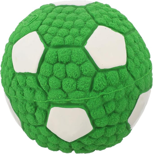 Dog Football Squeaky Chew Ball Sturdy Rubber Teething 9.5cm for Small Dogs Puppies Interactive Play Fetch Pet Supplies