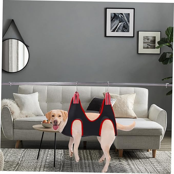 1set Pet Grooming Hammock for Cats Dogs Breathable Sling for Easy Nail Trimming Grooming Design for Small to Medium Pets Convenient Helper Red Set