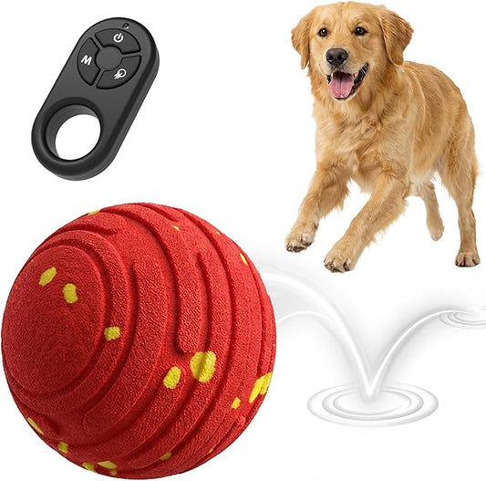 Interactive Dog Toys with Remote Control,Active Rolling Balls with 3 Play Modes, Auto-Moving, Bouncing, High-Resilience E-TPU Chew Resistant IPX6 Waterproof Indoor&Outdoor Use, Toys Dogs