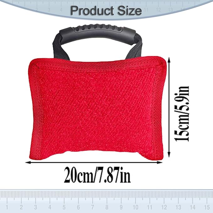 Baoblaze Dog Bite Pillow Tough Tug Toy Practical Portable Outdoor Pet Supplies for Small and Medium Sized Dogs Biting Pad with Handle, Red