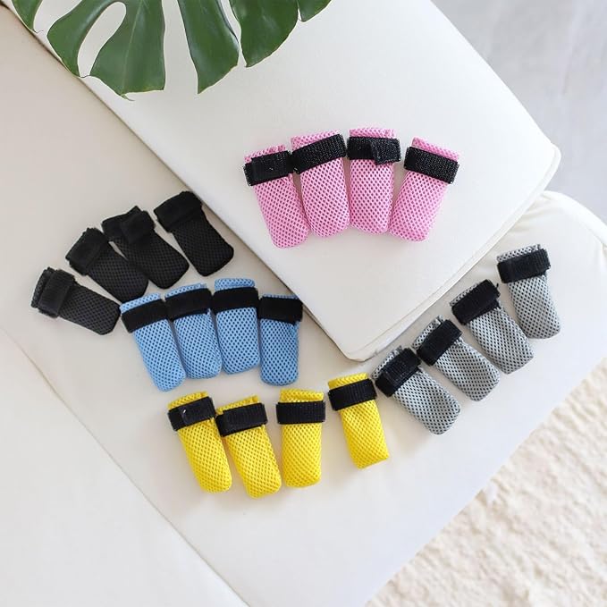 Cat Boots,Dog Boot for Injured Paw,Breathable Mesh Cat Claw Protectors Anti Scratch for Cutting Nails_M(Black)