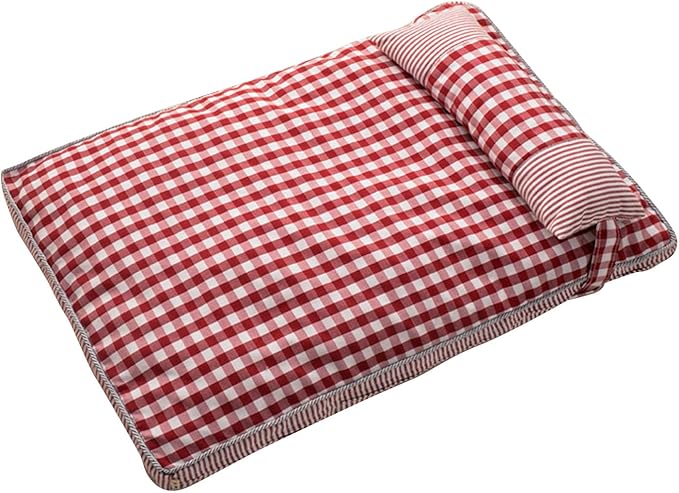 Dog Sofa Bed, Removable Washable Cover, 4 Season Universal, Soft Plush Plaid Cat Bed, Comfortable Pet Supplies (M)