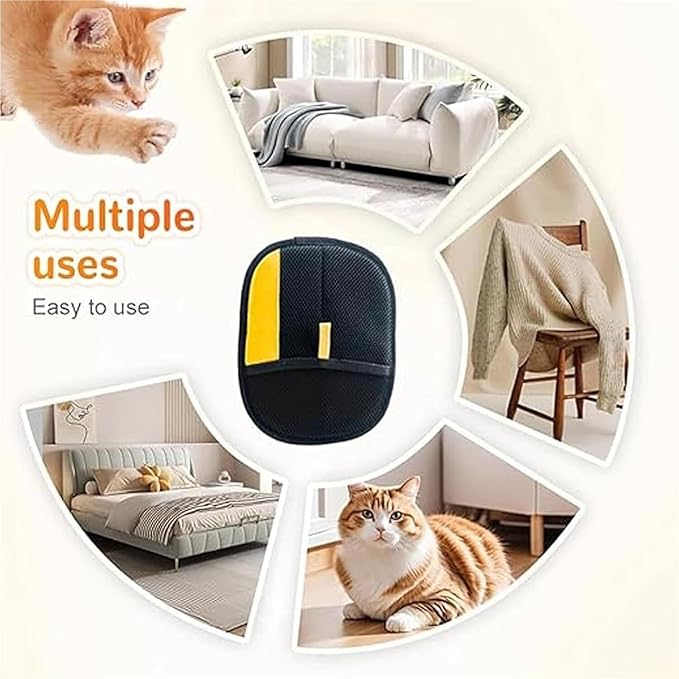 Pet Hair Remover Glove, Dual-Sided Pets Grooming Glove, Reusable Cat & Dog Hair Remover for Couch, Upgraded Animal Fur Removal Tool