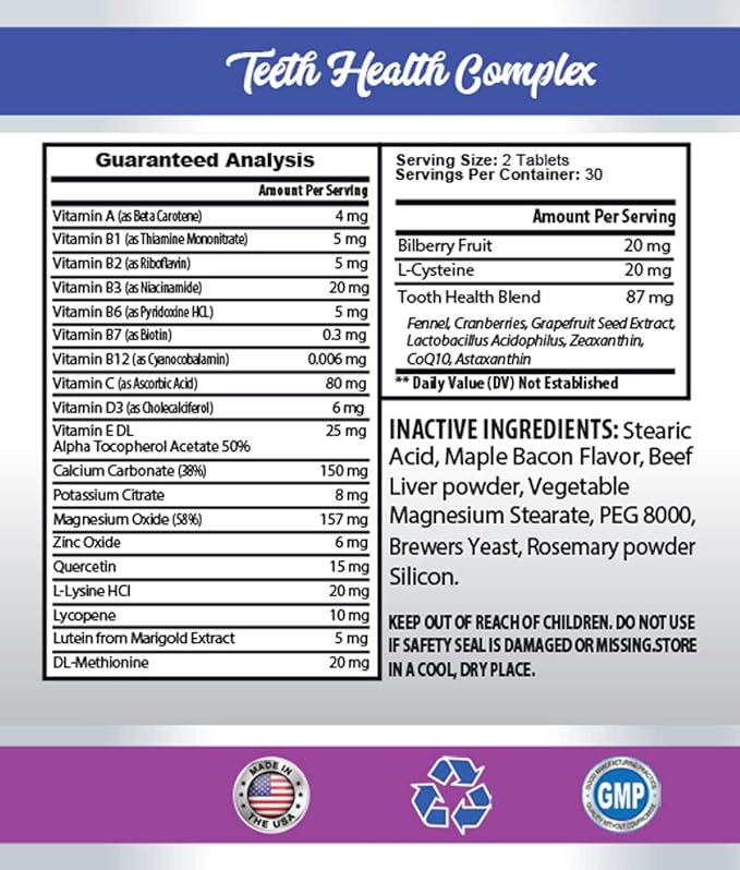 cat Bad Breath Treats - CAT Teeth Health - Advanced Mouth Health Complex - Immune Boost - Vitamin b12 for Cats - 2 Bottles (120 Tablets)