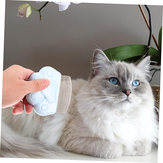 2pcs Cat Grooming Combs for Pet Hair Removal High Density Curved Daily Use for Cats and Dogs Gentle Skin Blue Color