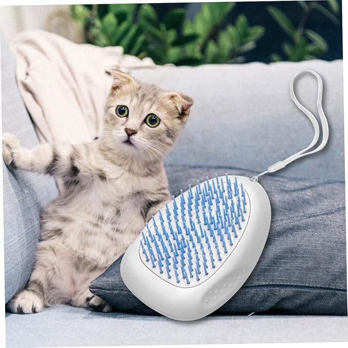 Garneck PET Grooming Comb for Cats and Dogs ABS PET Hair Brush with Floating Hair Removal Feature Sky Blue with Hanging Lanyard