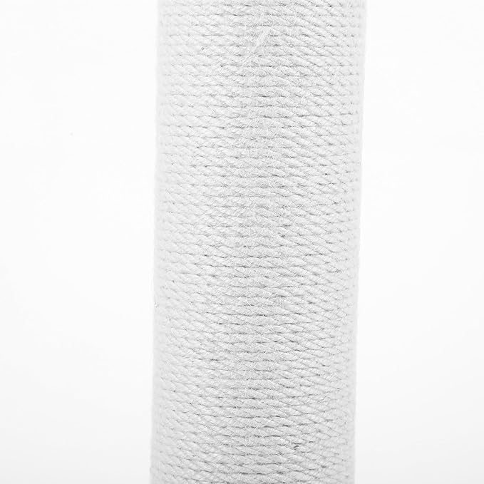 HEMOTON Small Cat Scratching Post Replacement with White Hemp Rope 40cm Height X 8cm Diameter Decorative Indoor Cat Scratch Pole for Kittens
