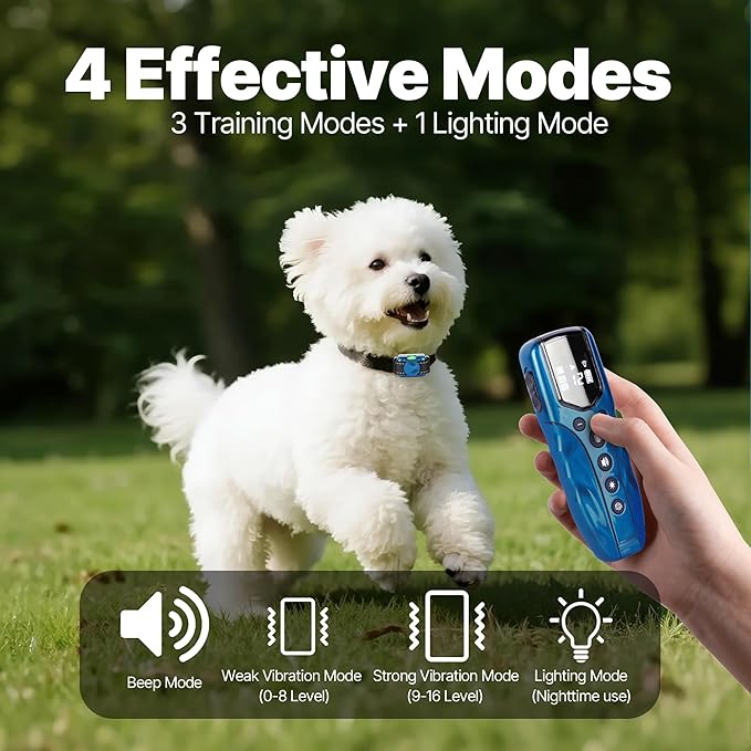 2 Pack No Shock Dog Training Collar with 2000ft Remote, 2 Vibrating Dog Collars, Vibration Collar for Small Dogs 5-15lbs & Medium Large Dogs, Safe Lock, Beep, Vibrate, No Prongs, Waterproof