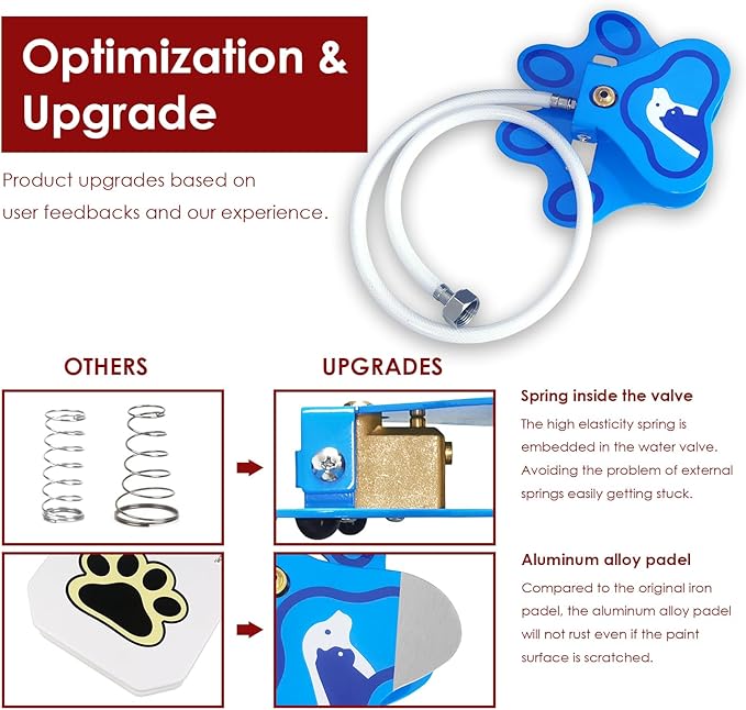 Outdoor Dog Water Fountain - Paw Activated for Large Dogs, Aluminum Alloy Step-On Pet Water Dispenser, Easy to Operate & Provides Fresh Drinking Water with Sprinkler Fun