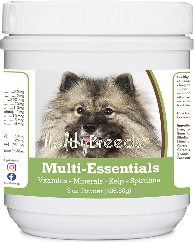 Healthy Breeds Keeshonden Multi-Essentials Powder for Dogs - an Ideal Supplement of Vitamins, Minerals & Antioxidants for Your Dog - 8 oz