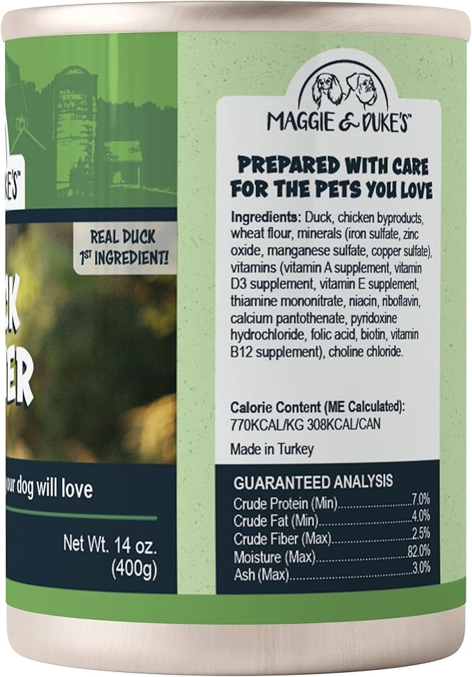 CountryMax Maggie & Duke's Tender Bites in Gravy Canned Dog Food, 14 oz Cans – Premium Wet Food for Dogs, High Protein, Grain-Free, Natural Ingredients (24 Pack, Duck Dinner)
