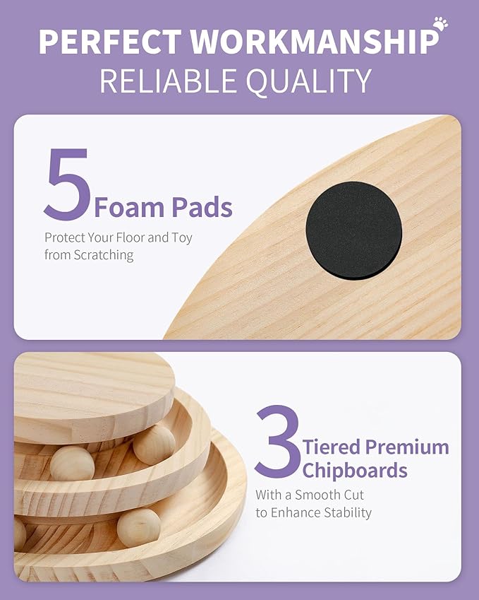 Multi-Functional Cat Scratching Post with Grooming Brush, Cloud Perch & Ball Track – Compact Cat Activity Toy for Small Cats