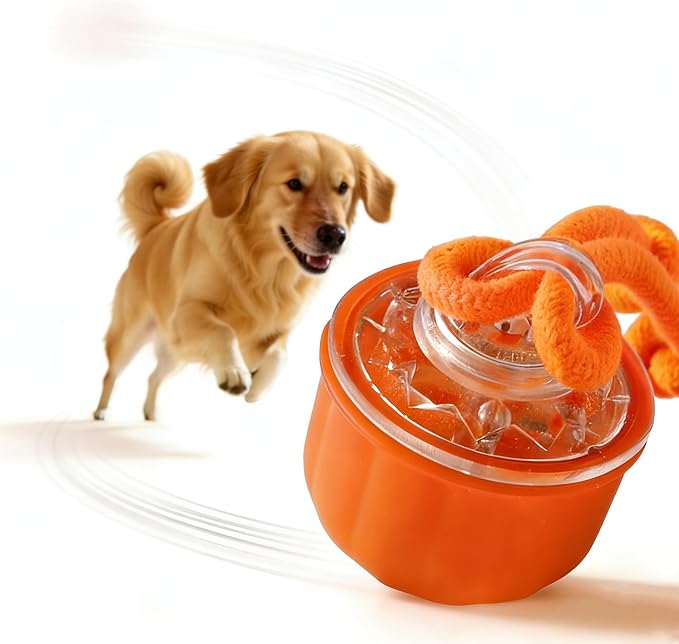 Smart Interactive Cats Toy Ball, USB Rechargeable Automatic Rolling Moving Ball for for Small & Medium Dogs, Durable Cat Teaser Toy with Chewing Rope, Indoor Exercise Toy for Kittens Cats