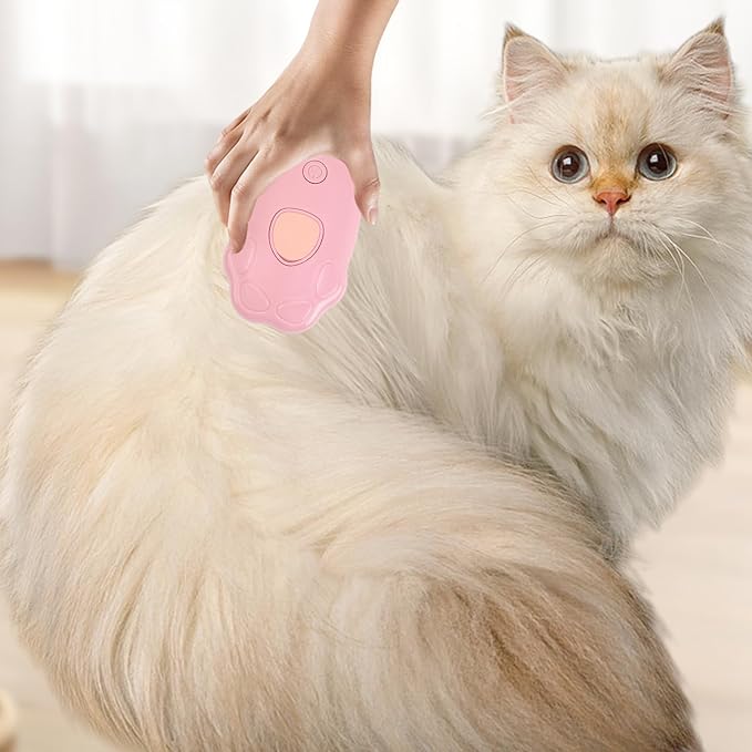 Steam Cat Brush, Electric Cat Steamy Dematting Comb, One-touch spray anti-flying hair massage bath, Cat Grooming Brush for Removing Knots and Loose Hair (A)