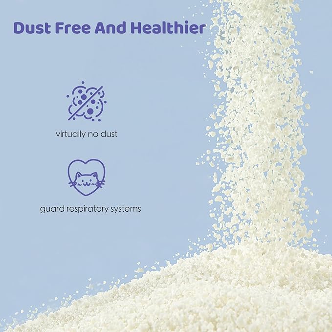EZSKUUP Robotail Non-Stick Strong Clumping Cassava Cat Litter, Unscented Dust-Free Kitty Litter, Easy to Scoop, Light Color for Health Tracking, for Robotail Automatic Plastic Cat Litter Box 9lb