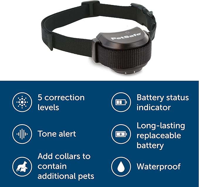 PetSafe Stay & Play Wireless Fence with Replaceable Battery Collar - Circular Boundary Covers Up to 3/4 Acre