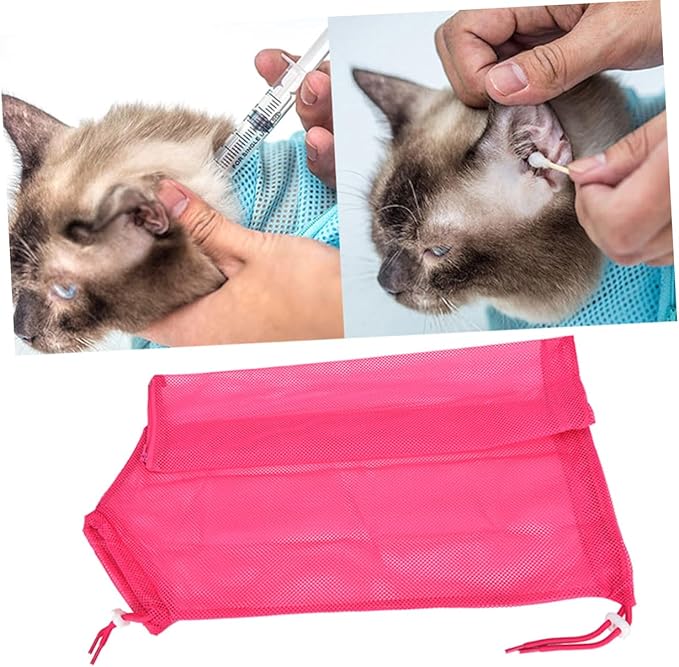 Multi-Functional Cat Grooming Bag Fixed Sticker for Pet Kitten Breathable Cat Accessory Pouch