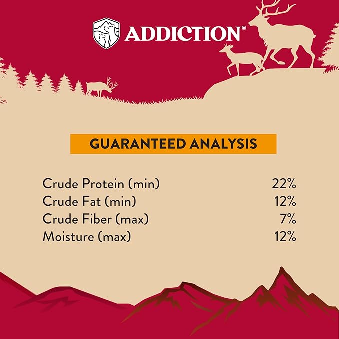 Addiction Homestyle Venison & Cranberry Dinner Raw Alternative Dog Food - Gently Air-Dried Complete Meal or Dog Food Topper for Digestive and Skin and Coat Health, 2 lb