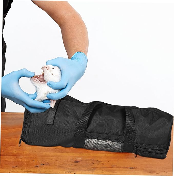 Hemoton Cat Bathing Bag Sturdy Zipper Mesh Cat Holder for Nail Trimming PET Grooming Supplies for Stress-Free Bathing