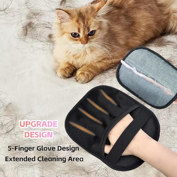 Valentines Day Gifts 2 Packs Pet Hair Removal Glove,Pet Hair Remover for Cat & Dog,New Upgraded Electrostatic Gloves Pet Hair,Reusable Electro Static Pet Hair Remover Electrostatic Gloves