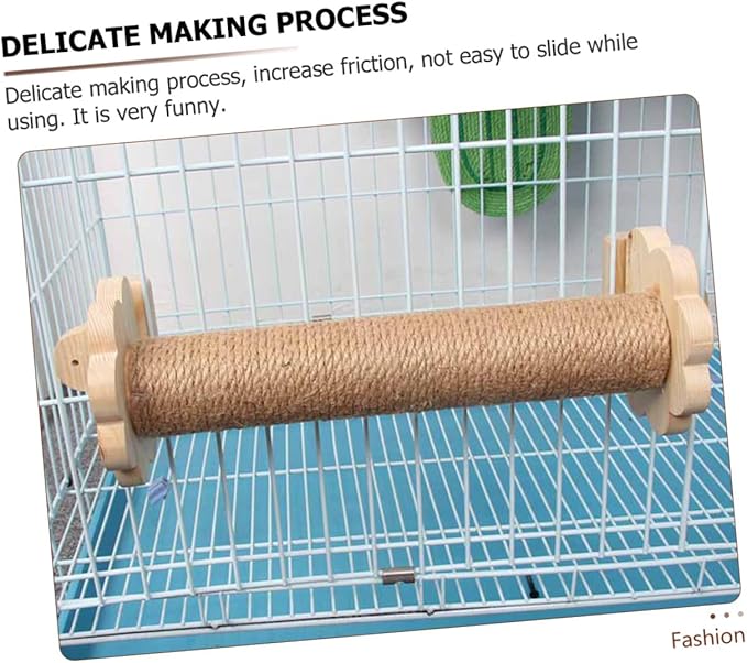 Cat Scratching Post Sisal Indoor Kitten Scratcher with Solid Wood Core 40cm Sturdy Wear-Resistant Scratching Pole for Cage and Home Use