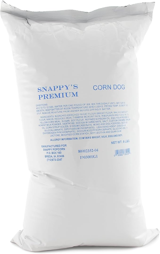 SNAPPY Premium Corn Dog Mix, 5 lb Bag, Authentic Batter for Golden Crispy Corn Dogs