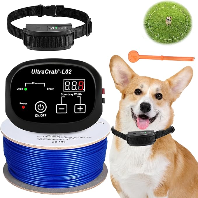 Basic In-Ground Pet Fence - Underground Dogs Fence System, Electric Fence for Dogs Training Collars for Dog Over 20lb, Wireless Electric Dog Fence System (1 Dog System Kit)