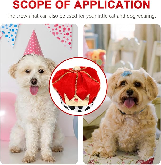 TOYANDONA Pet Dog Hat Party Crown Decorative Birthday Headdress Adjustable One Size for Cats and Dogs Festival Supplies